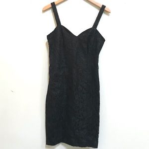 Vintage Young Edwardian Black Lace Mini Dress (Sm)